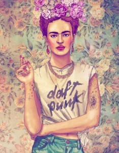 Frida sporting a Daft Punk T- shirt. I say awesome.